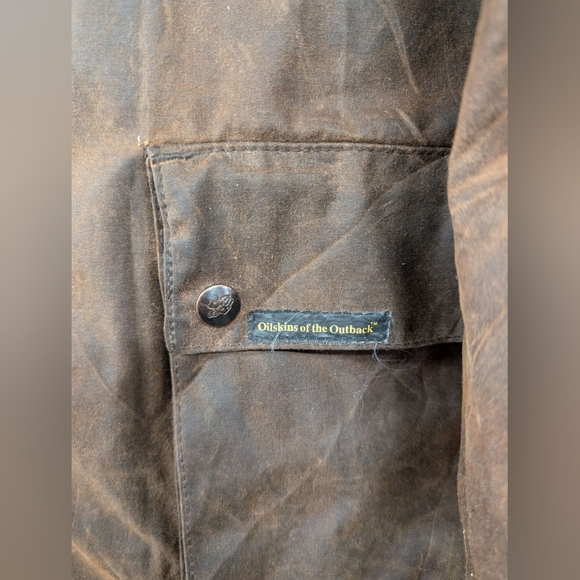 Vintage Authentic Outback Trading Company Waterproof Oilskin Long Coat Medium - Picture 6 of 6